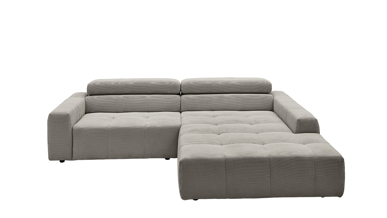 KAWOLA Sofa RENO Ecksofa Feincord grau