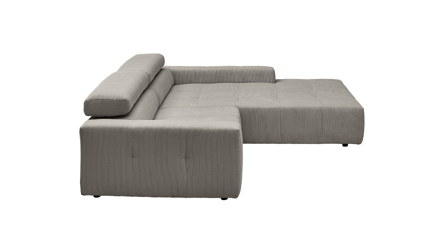KAWOLA Sofa RENO Ecksofa Feincord grau