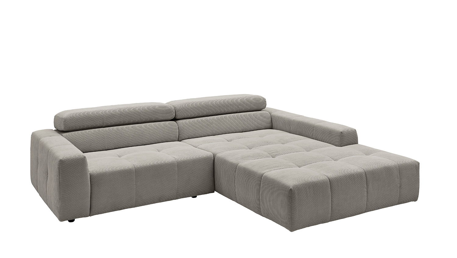 KAWOLA Sofa RENO Ecksofa Feincord grau