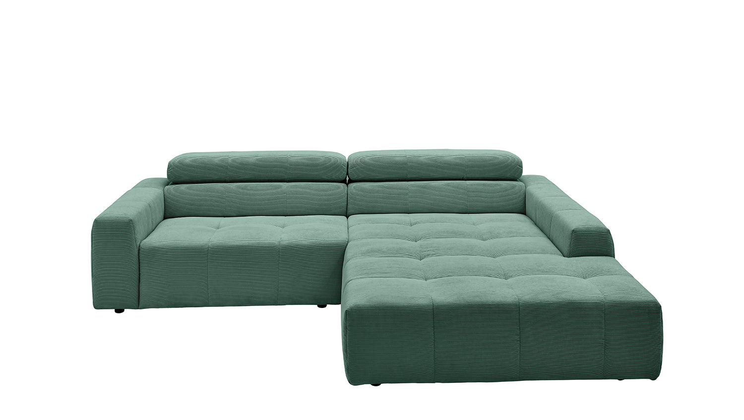 KAWOLA Sofa RENO Ecksofa Feincord grün
