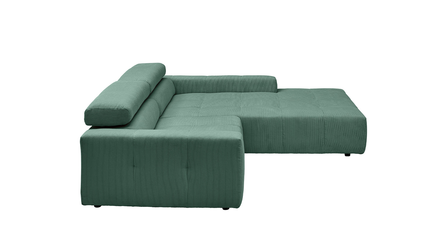 KAWOLA Sofa RENO Ecksofa Feincord grün