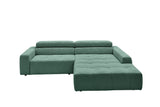 KAWOLA Sofa RENO Ecksofa Feincord grün