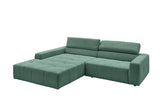 KAWOLA Sofa RENO Ecksofa Feincord grün