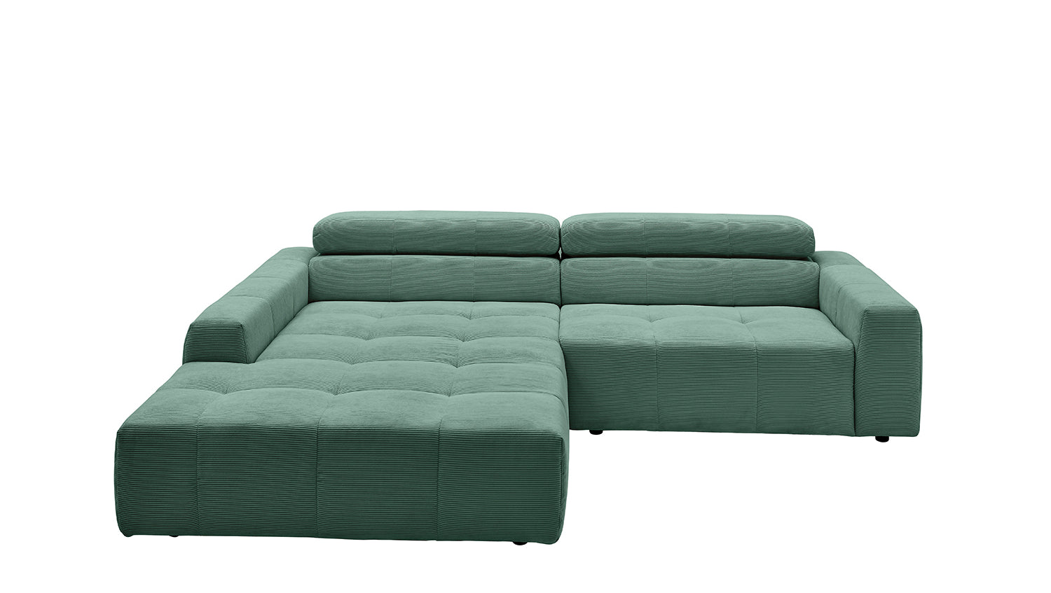 KAWOLA Sofa RENO Ecksofa Feincord grün