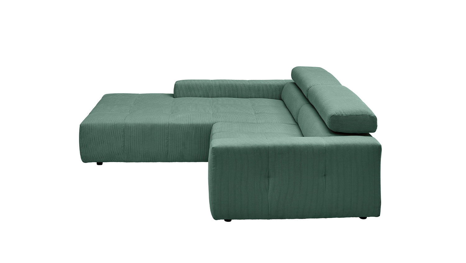 KAWOLA Sofa RENO Ecksofa Feincord grün