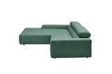 KAWOLA Sofa RENO Ecksofa Feincord grün