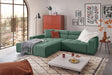 KAWOLA Sofa RENO Ecksofa Feincord grün, Links, Ohne Komfortfunktion