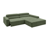 KAWOLA Sofa RENO Ecksofa Feincord olivgrün
