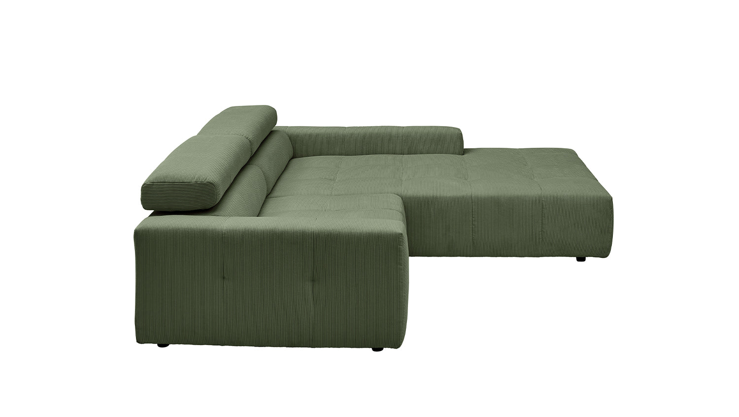 KAWOLA Sofa RENO Ecksofa Feincord olivgrün