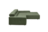 KAWOLA Sofa RENO Ecksofa Feincord olivgrün