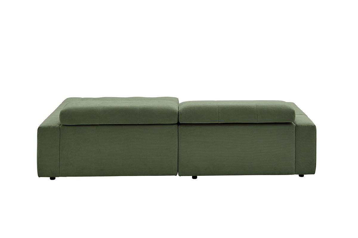 KAWOLA Sofa RENO Ecksofa Feincord olivgrün