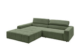 KAWOLA Sofa RENO Ecksofa Feincord olivgrün
