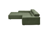 KAWOLA Sofa RENO Ecksofa Feincord olivgrün
