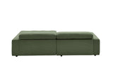 KAWOLA Sofa RENO Ecksofa Feincord olivgrün