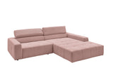 KAWOLA Sofa RENO Ecksofa Feincord rosa