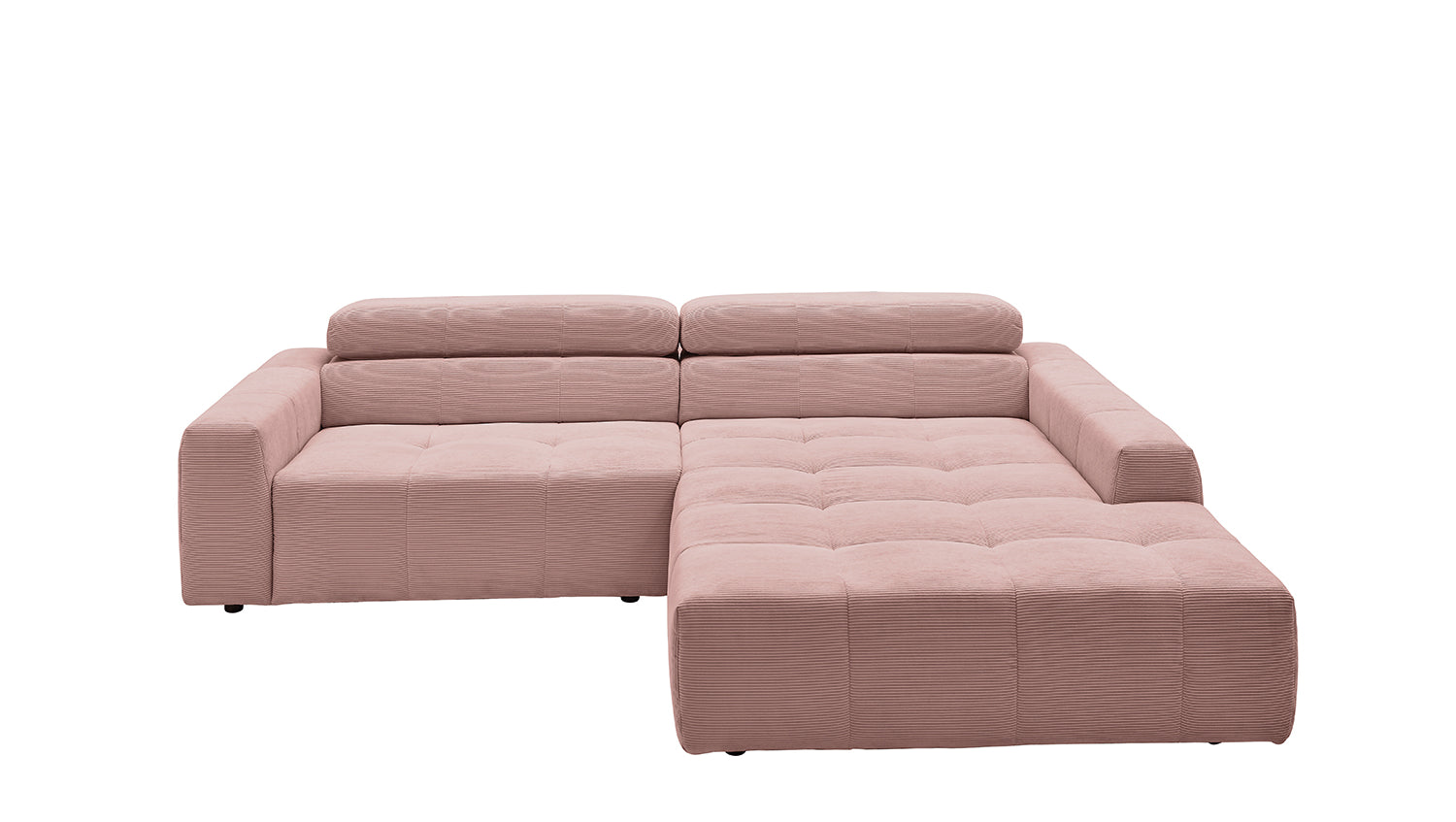 KAWOLA Sofa RENO Ecksofa Feincord rosa