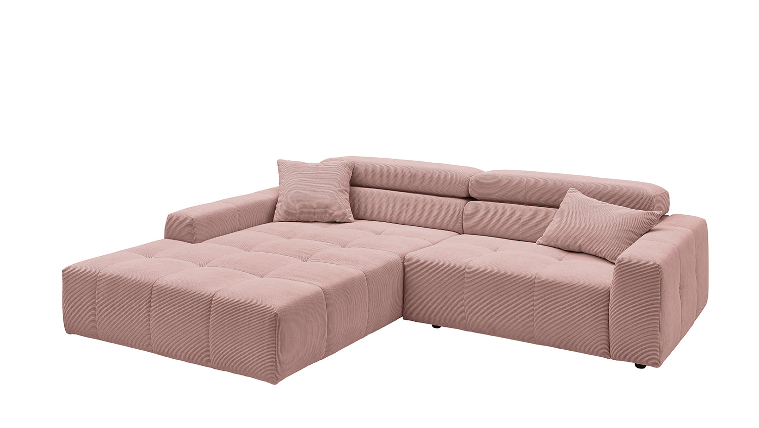 KAWOLA Sofa RENO Ecksofa Feincord rosa