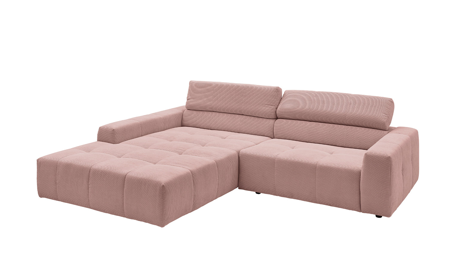 KAWOLA Sofa RENO Ecksofa Feincord rosa