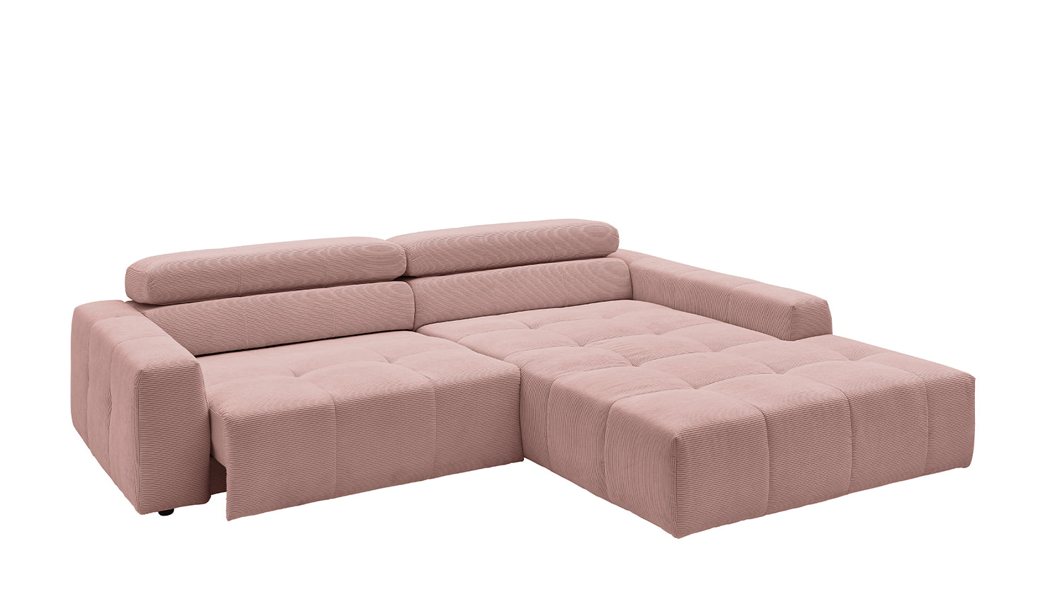 KAWOLA Sofa RENO Ecksofa Feincord rosa