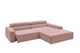 KAWOLA Sofa RENO Ecksofa Feincord rosa