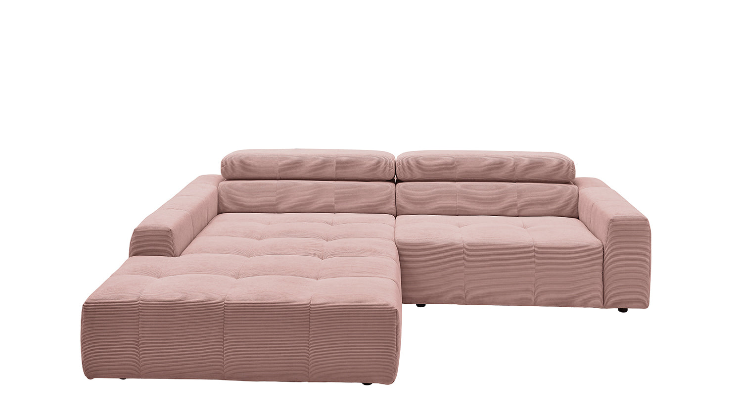 KAWOLA Sofa RENO Ecksofa Feincord rosa