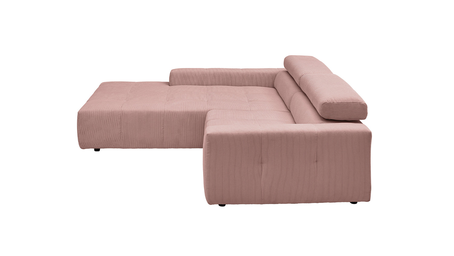 KAWOLA Sofa RENO Ecksofa Feincord rosa