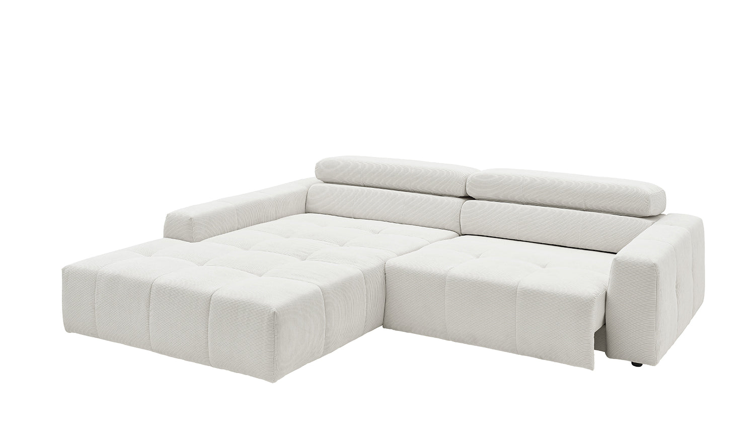 KAWOLA Sofa RENO Ecksofa Feincord weiß