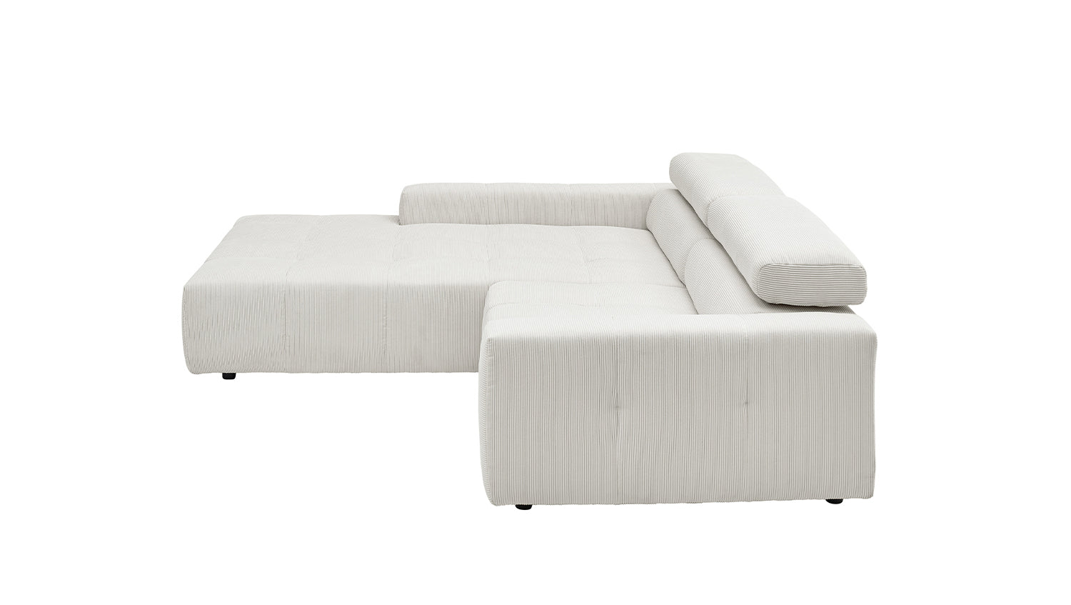 KAWOLA Sofa RENO Ecksofa Feincord weiß