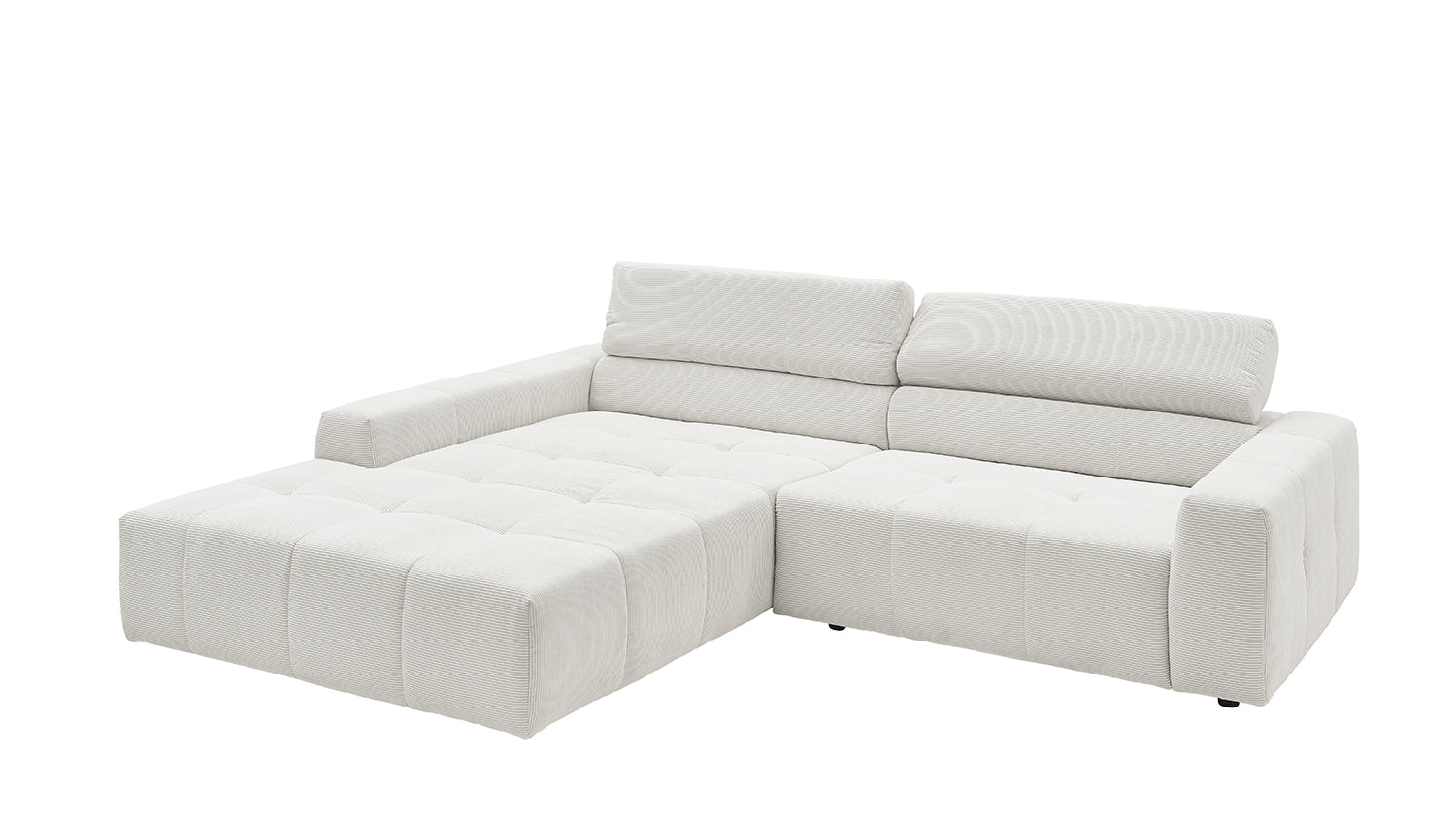 KAWOLA Sofa RENO Ecksofa Feincord weiß