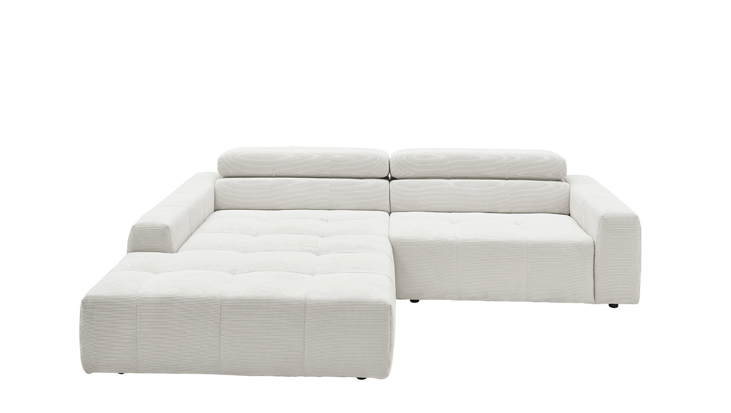KAWOLA Sofa RENO Ecksofa Feincord weiß