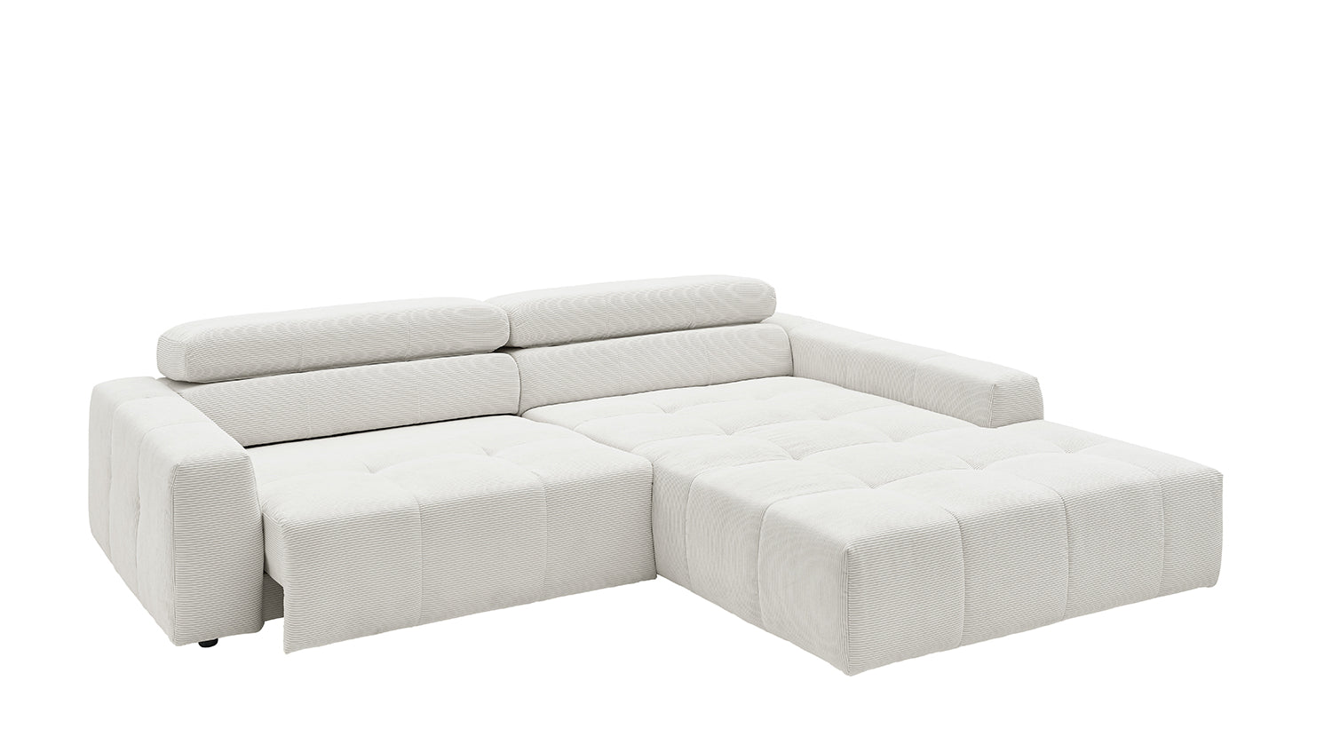KAWOLA Sofa RENO Ecksofa Feincord weiß