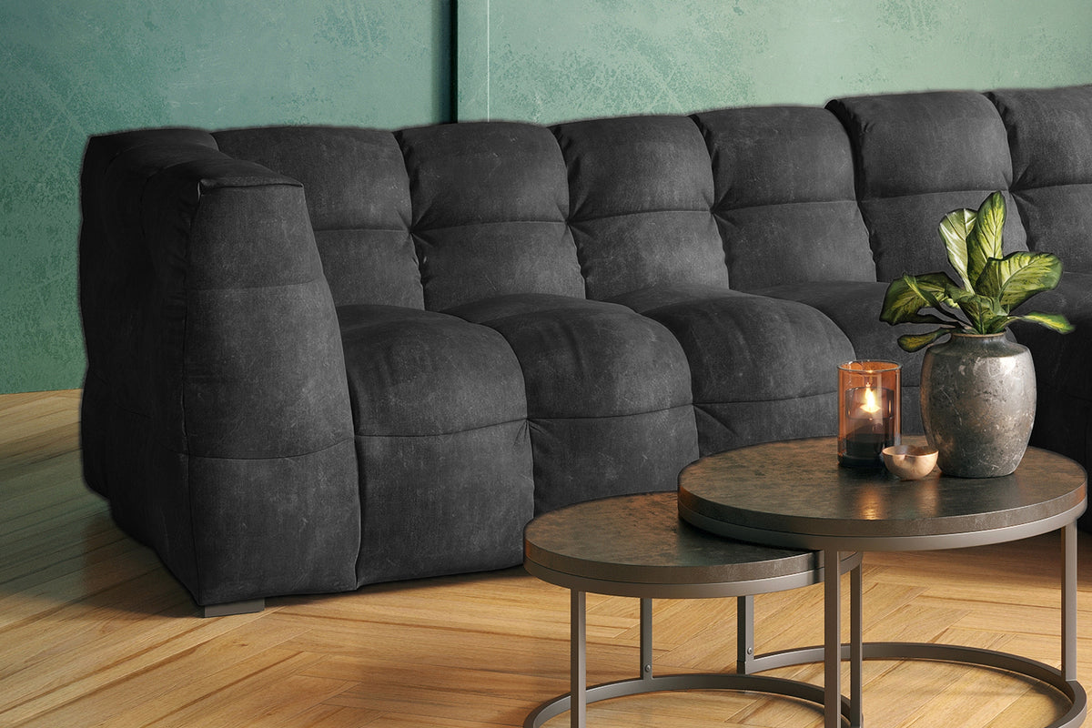 KAWOLA Sofa ROSARIO Ecksofa Velvet anthrazit