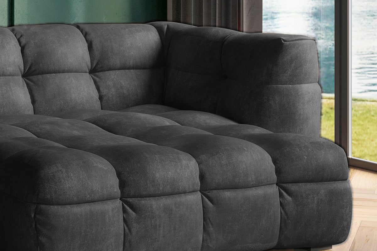 KAWOLA Sofa ROSARIO Ecksofa Velvet anthrazit