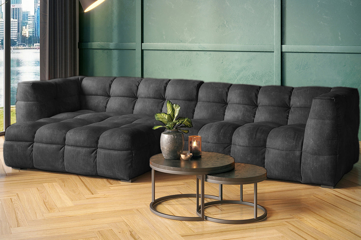 KAWOLA Sofa ROSARIO Ecksofa Velvet anthrazit