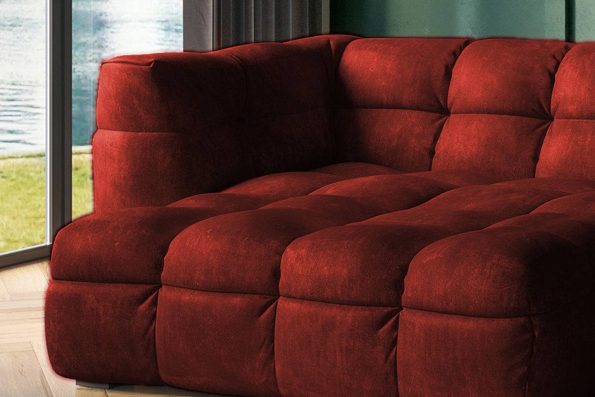 KAWOLA Sofa ROSARIO Ecksofa Velvet bordeaux