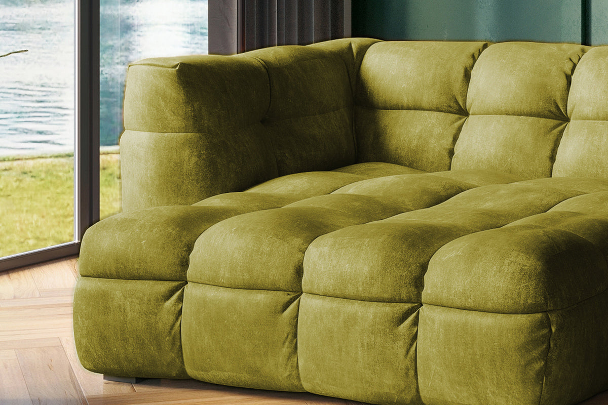 KAWOLA Sofa ROSARIO Ecksofa Velvet moosgrün