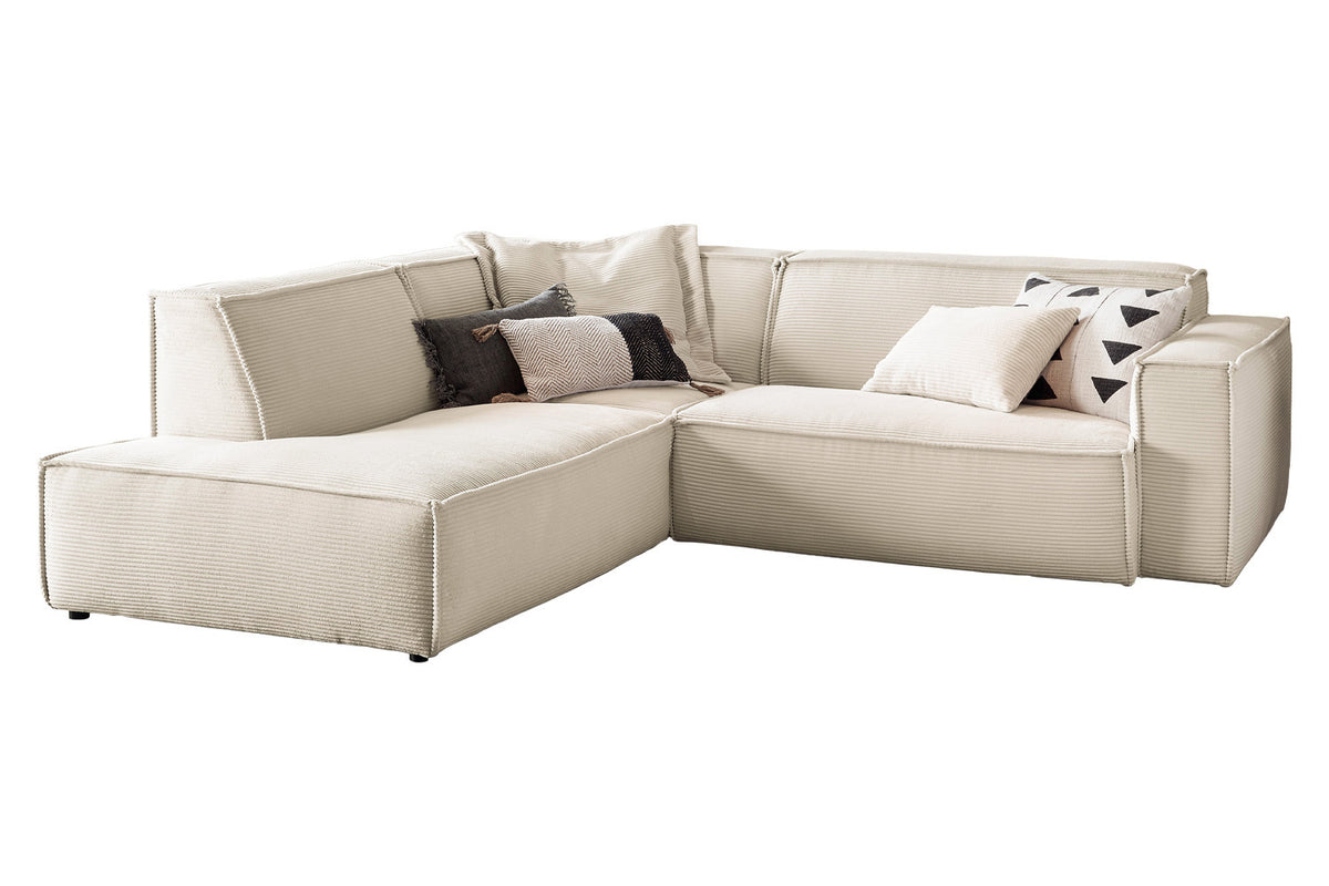 KAWOLA Sofa SAMU Ecksofa Cord cremeweiß