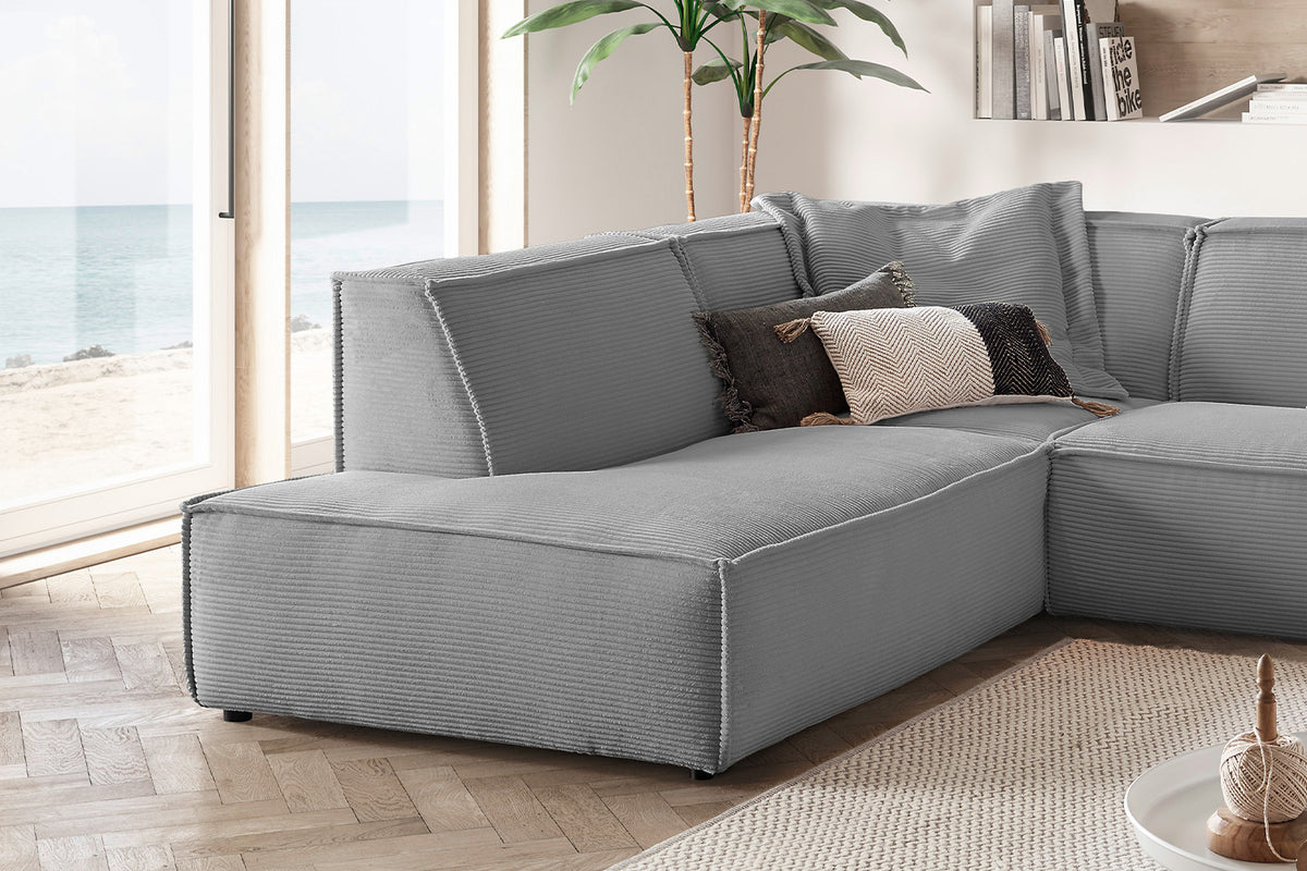 KAWOLA Sofa SAMU Ecksofa Cord grau
