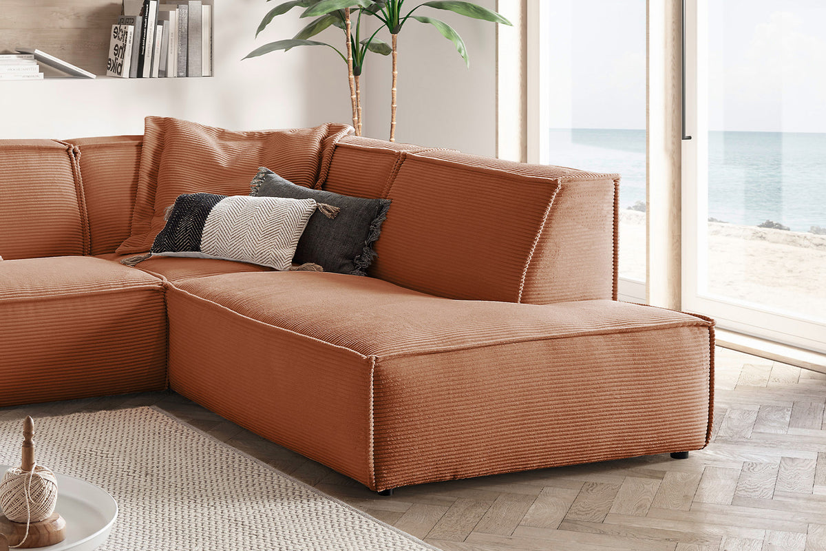 KAWOLA Sofa SAMU Ecksofa Cord rost
