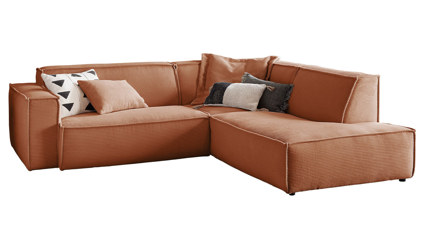 KAWOLA Sofa SAMU Ecksofa Cord rost