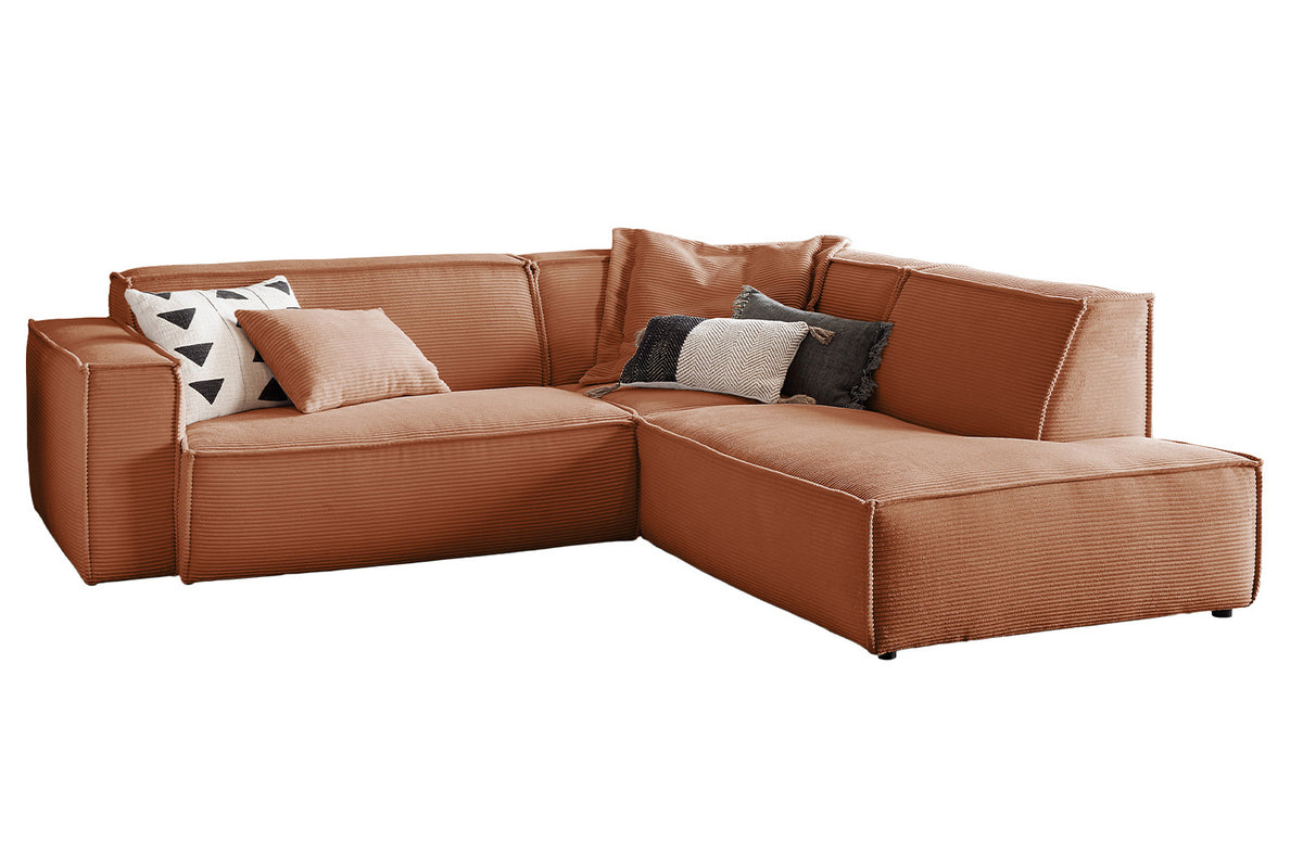 KAWOLA Sofa SAMU Ecksofa Cord rost
