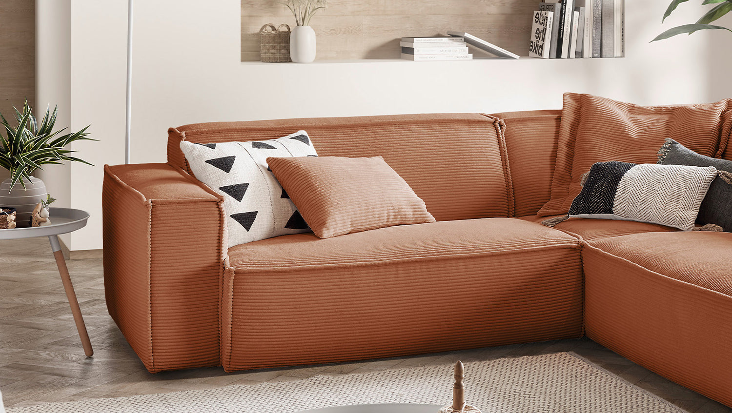 KAWOLA Sofa SAMU Ecksofa Cord rost