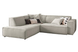 KAWOLA Sofa SAMU Ecksofa Cord steingrau