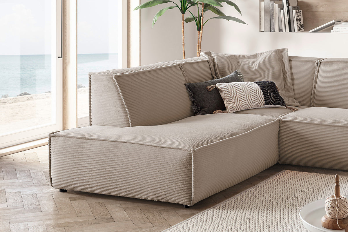 KAWOLA Sofa SAMU Ecksofa Cord taupe