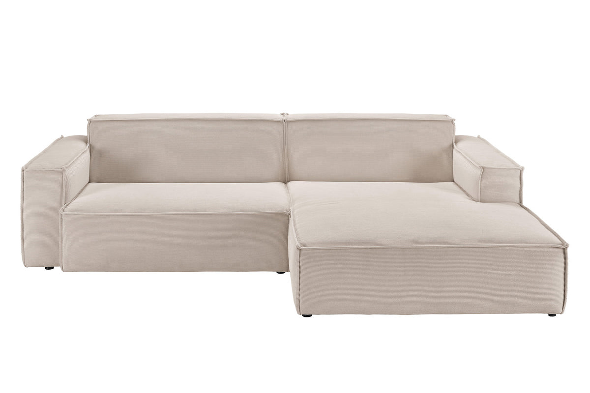 KAWOLA Sofa SAMU Ecksofa Feincord beige
