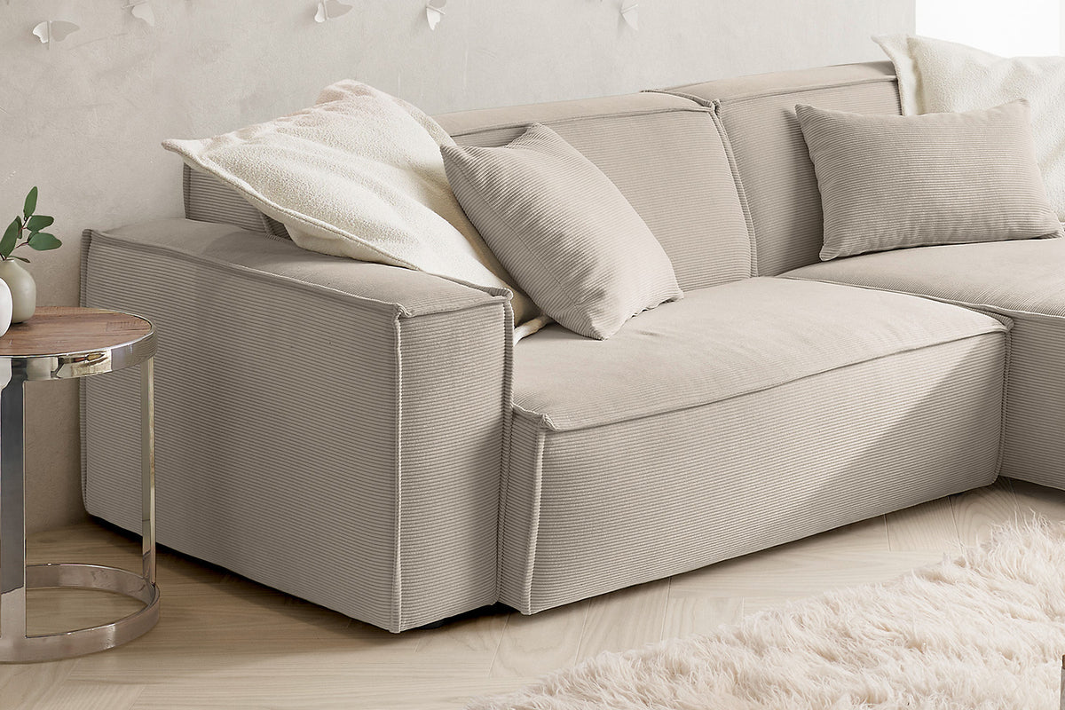 KAWOLA Sofa SAMU Ecksofa Feincord beige