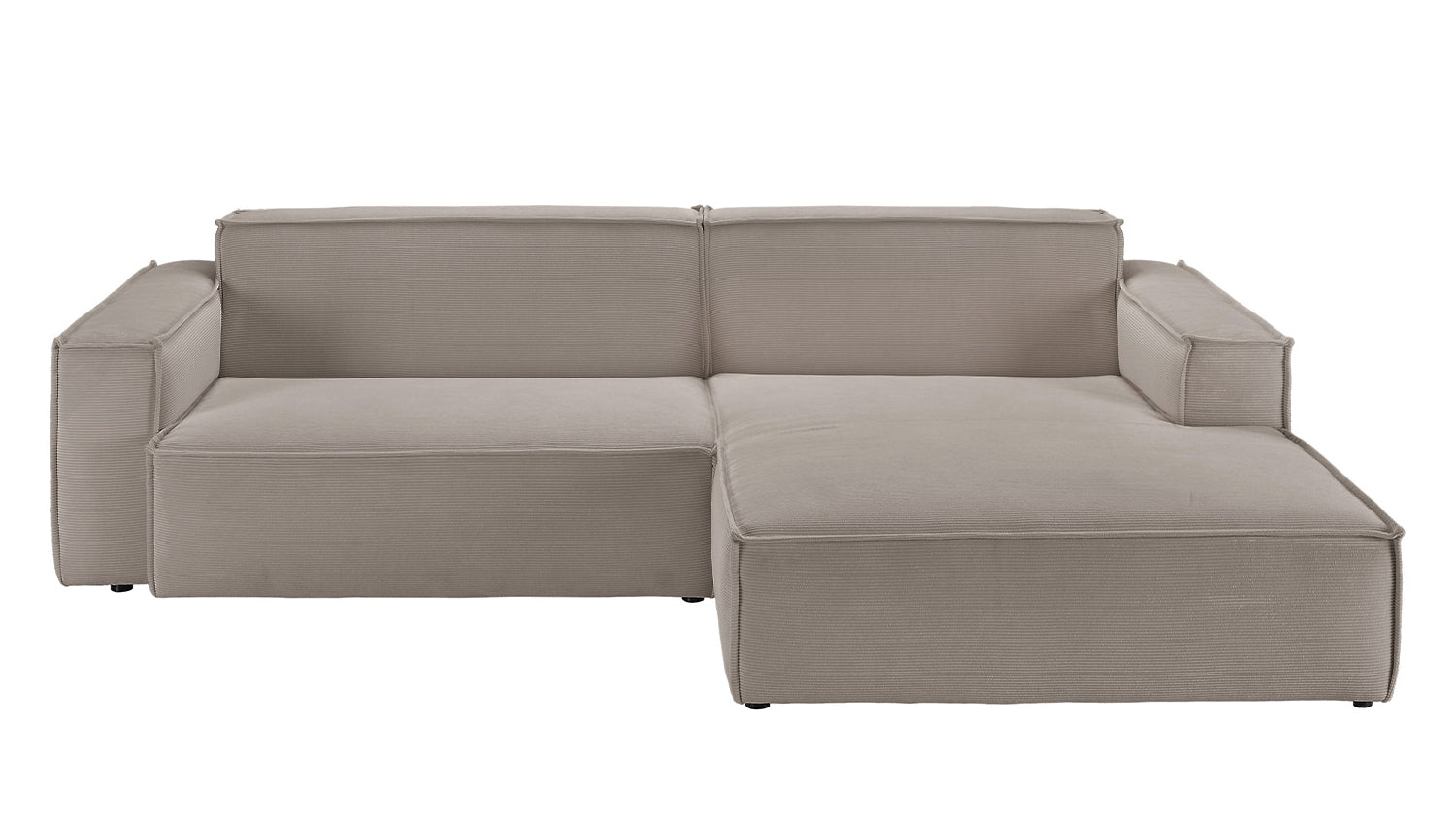 KAWOLA Sofa SAMU Ecksofa Feincord grau