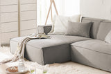 KAWOLA Sofa SAMU Ecksofa Feincord grau