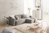 KAWOLA Sofa SAMU Ecksofa Feincord grau, Rechts