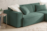 KAWOLA Sofa SAMU Ecksofa Feincord grün
